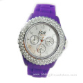 diamante student silicone quartz watch